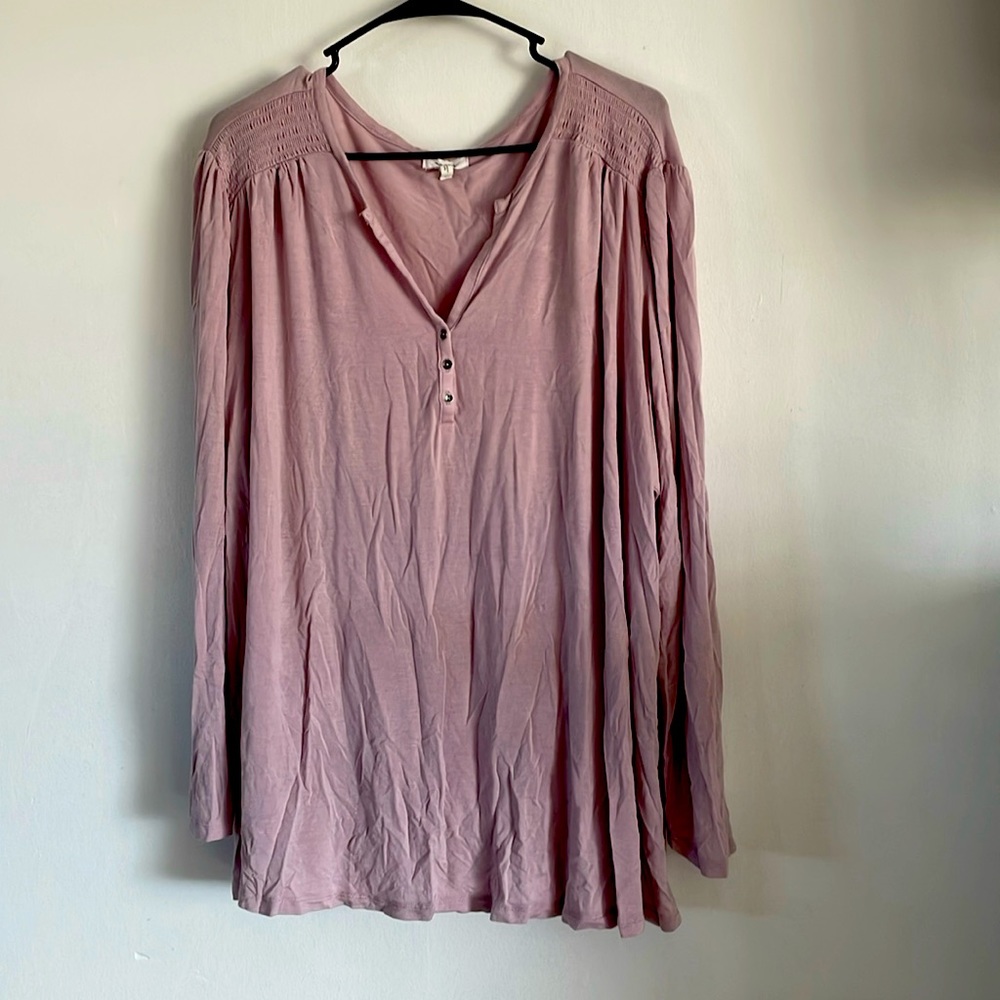 Pink lightweight button shirt